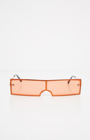 Orange Rectangular Sunglasses | Accessories | PrettyLittleThing USA