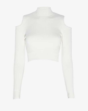 White Cold Shoulder Sweater