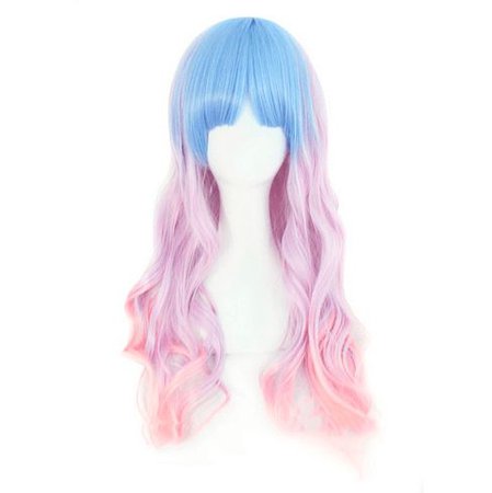 PASTEL FAIRY FAUX COLOURFUL LONG WAVY WIG