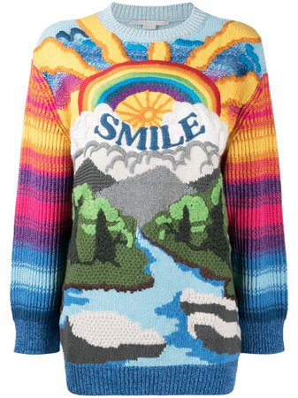 Shop blue Stella McCartney smile rainbow jumper with Express Delivery - Farfetch