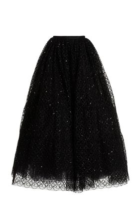 Crystal-Embroidered Tulle Maxi Skirt By Giambattista Valli | Moda Operandi
