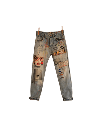 vintage upcycle jeans patches
