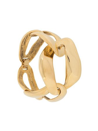 Shop gold Saint Laurent chain-link design bracelet with Express Delivery - Farfetch