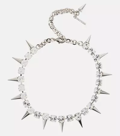 Crystal Embellished Choker in Silver - Alessandra Rich | Mytheresa