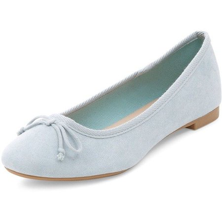 Light Blue Suede Flats w/ Bow