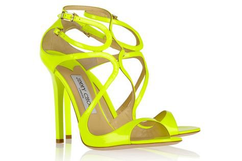 Jimmy Choo Lance neon patent-leather sandals