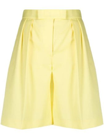 Shop yellow MSGM high-rise flared knee-length shorts with Express Delivery - Farfetch