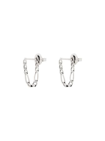 Silver Bottega Veneta silver-tone chain loop earrings - Farfetch