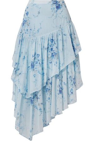 long floral blue skirt