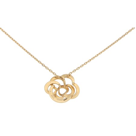 chanel flower necklace gold