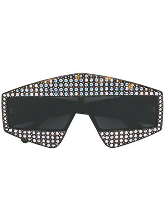 Gucci Eyewear Crystal Visor Sunglasses - Farfetch