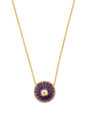 Shop AKANSHA SETHI citrine purple enamel button necklace with Express Delivery - FARFETCH