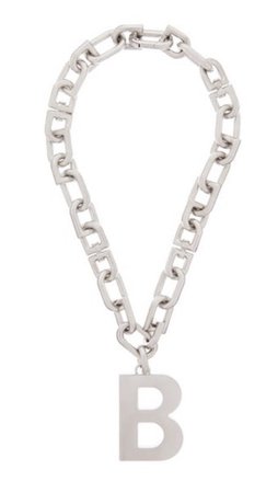 balenciaga b logo chain necklace