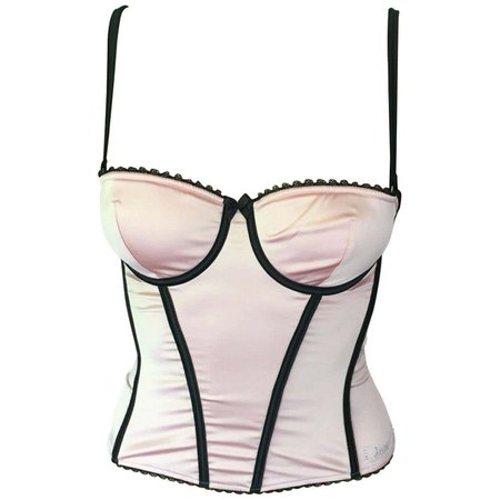 Christian Dior By John Galliano S/S 2002 Unworn Bustier Silk Pink Corset Top For Sale at 1stDibs