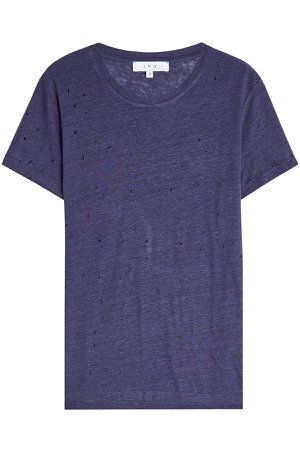 Distressed Linen T-Shirt Gr. XS