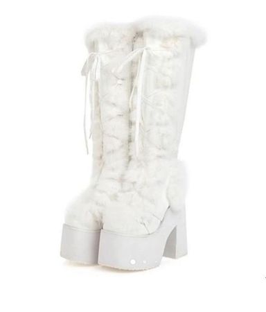 white platform heels