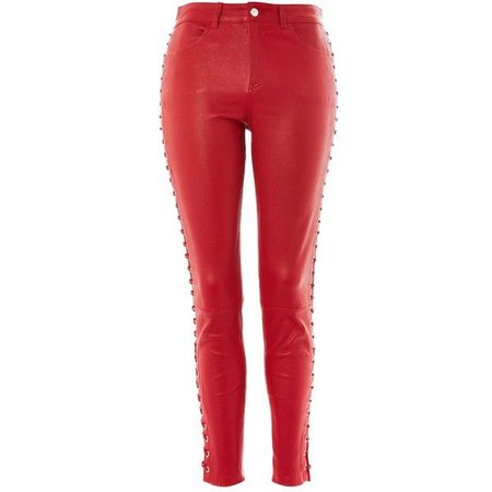 polyvore red leather pants - Google Search