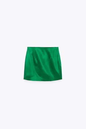bright green satin skirt