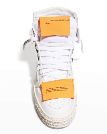 Off-White 3.0 Court Mixed Leather High-Top Sneakers | Neiman Marcus