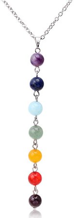 Amazon.com: Chakra Necklace 7 chakra Stones Pendant Necklace Beads Healing Crystals Birthday Christmas Gifts: Clothing