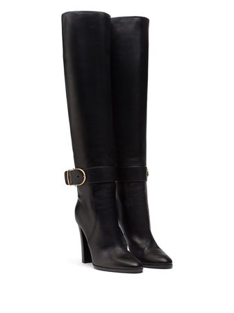 Dolce & Gabbana buckled block-heel knee boots - FARFETCH
