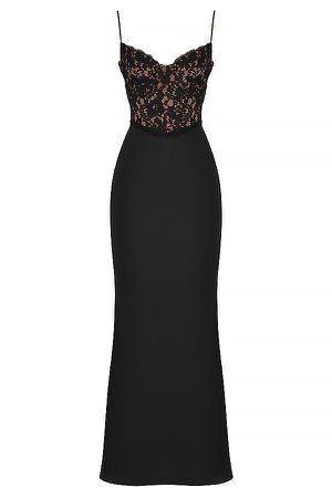 Clothing : Maxi Dresses : 'Cara' Black Corset Maxi Dress