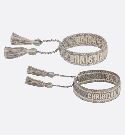 Gray Cotton J’Adior and Dior Oblique Bracelet Set - Fashion Jewelry - Women's Fashion | DIOR