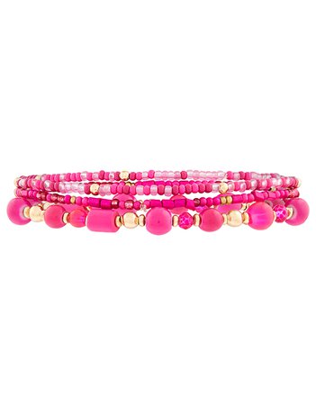 Beaded Stretch Bracelet | Pink | One Size | 8844317000 | Accessorize
