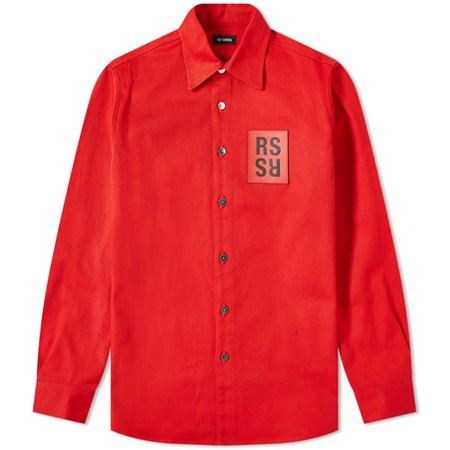 Raf Simons Denim Shirt Jacket Red | END.