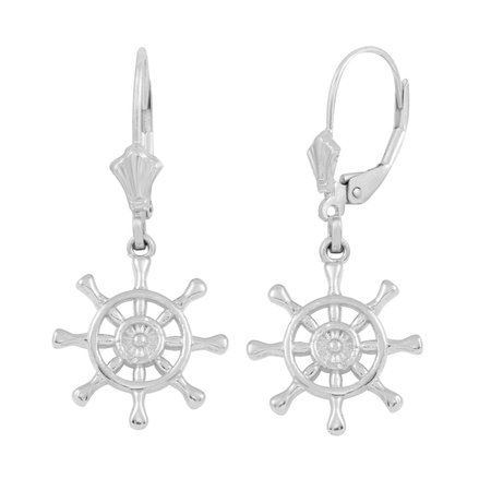 white ship wheel earrings - Google Search