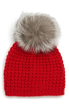Kyi Kyi Genuine Fox Pompom Hat | Nordstrom