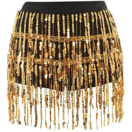 Gold Sequin Fringe Hot Pants by Jaded London ($55)