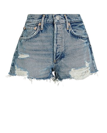 AGOLDE Parker Cut-Off Denim Shorts in Blue | INTERMIX®