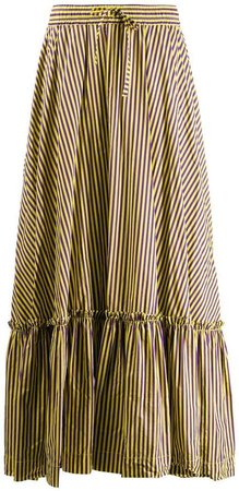striped skirt with flounce