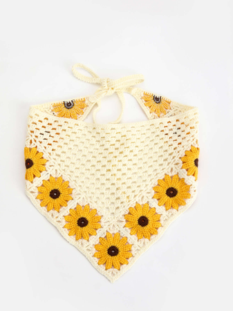 Floral Crochet Bandana