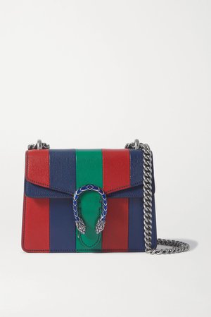 Green + NET SUSTAIN Dionysus extra small striped leather shoulder bag | Gucci | NET-A-PORTER