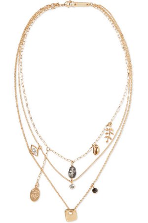 Isabel Marant | Vedette gold-tone crystal necklace | NET-A-PORTER.COM