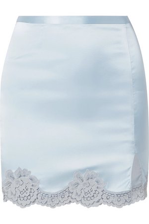 Fleur du Mal | James lace-trimmed silk-blend satin mini skirt | NET-A-PORTER.COM