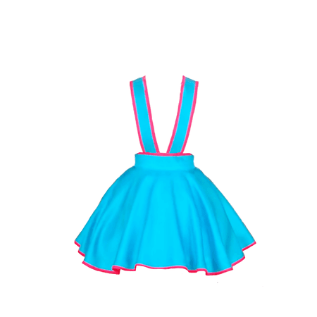 Turquoise with Pink Trim Pinafore Dress