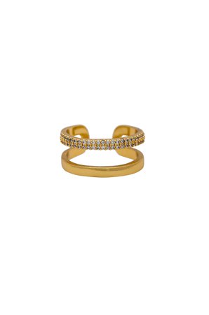 Rhinestone Double Band Ring