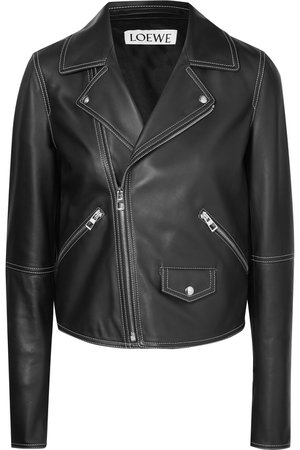 Loewe | Leather biker jacket | NET-A-PORTER.COM