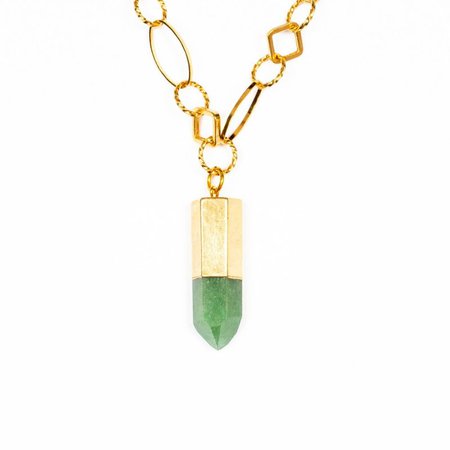 Zest for Life Green Quartz Bullet Point Necklace, Tiana Jewel | La Maison Couture