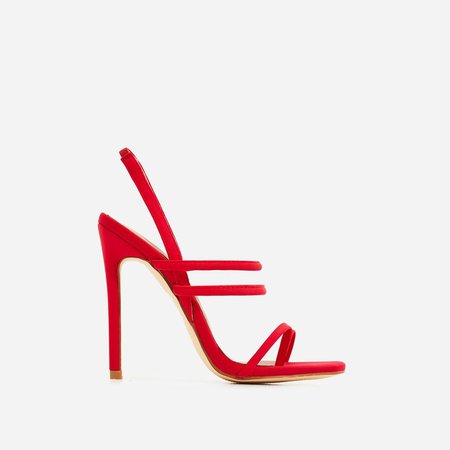 Rhia Strappy Toe Post Heel In Red Lycra | EGO