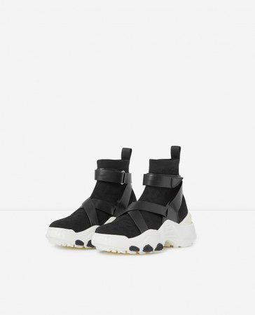 The Kooples United States Official Website - Slick chunky black high-top trainers