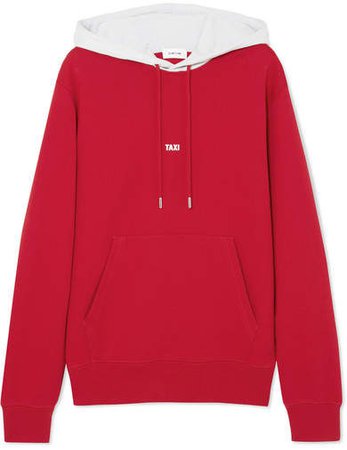 Hong Kong Taxi Printed Cotton-jersey Hoodie - Red