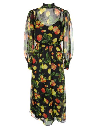 MSGM Msgm Fruit Print Long Dress - 10816239 | italist
