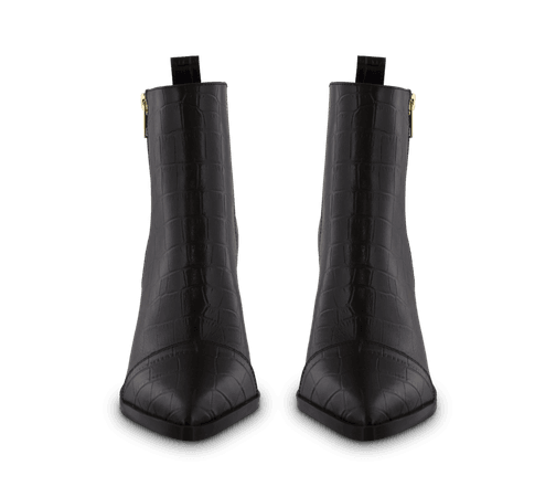 Belle Black Croc Ankle Boots | Boots | Tony Bianco