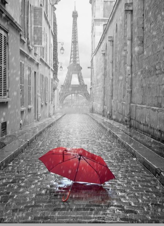 rainy day in Paris fashion photography