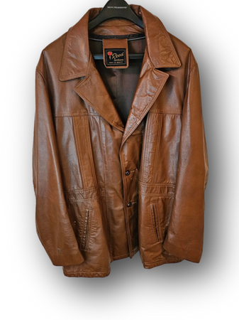 1950s vintage Reed Sportswears men's leather Jacket XL Brown BIKE Jacket  vintage