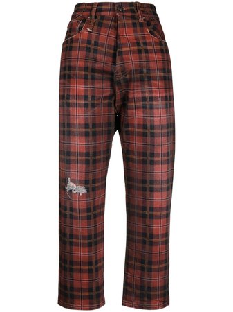 R13 check-pattern Cropped Trousers - Farfetch